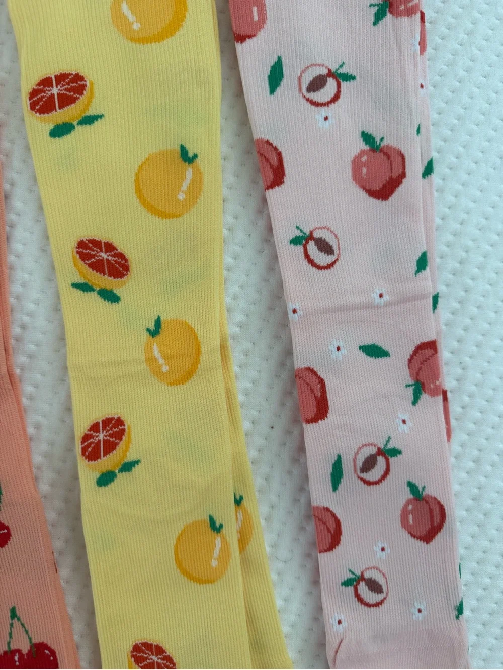 Compression Sock Women Fruit Pattern Knee-High Socks Green, Peach, Yellow, Pink